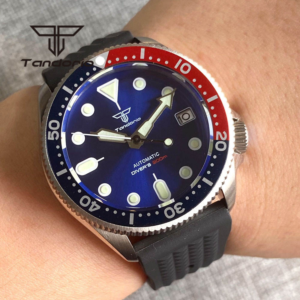 Rubber Strap Diver - Tandorio NH35A 37mm Relógio Masculino Automático
