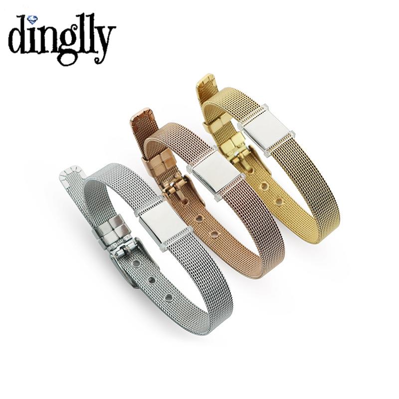 DINGLLY 10mm Pulseiras de cint - Mesh Strap Metal avaliação e preço